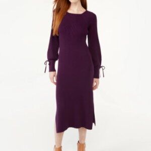 Free Assembly Size Small Winter Bloom Purple Dress Blouson Sleeve Tie Back Midi